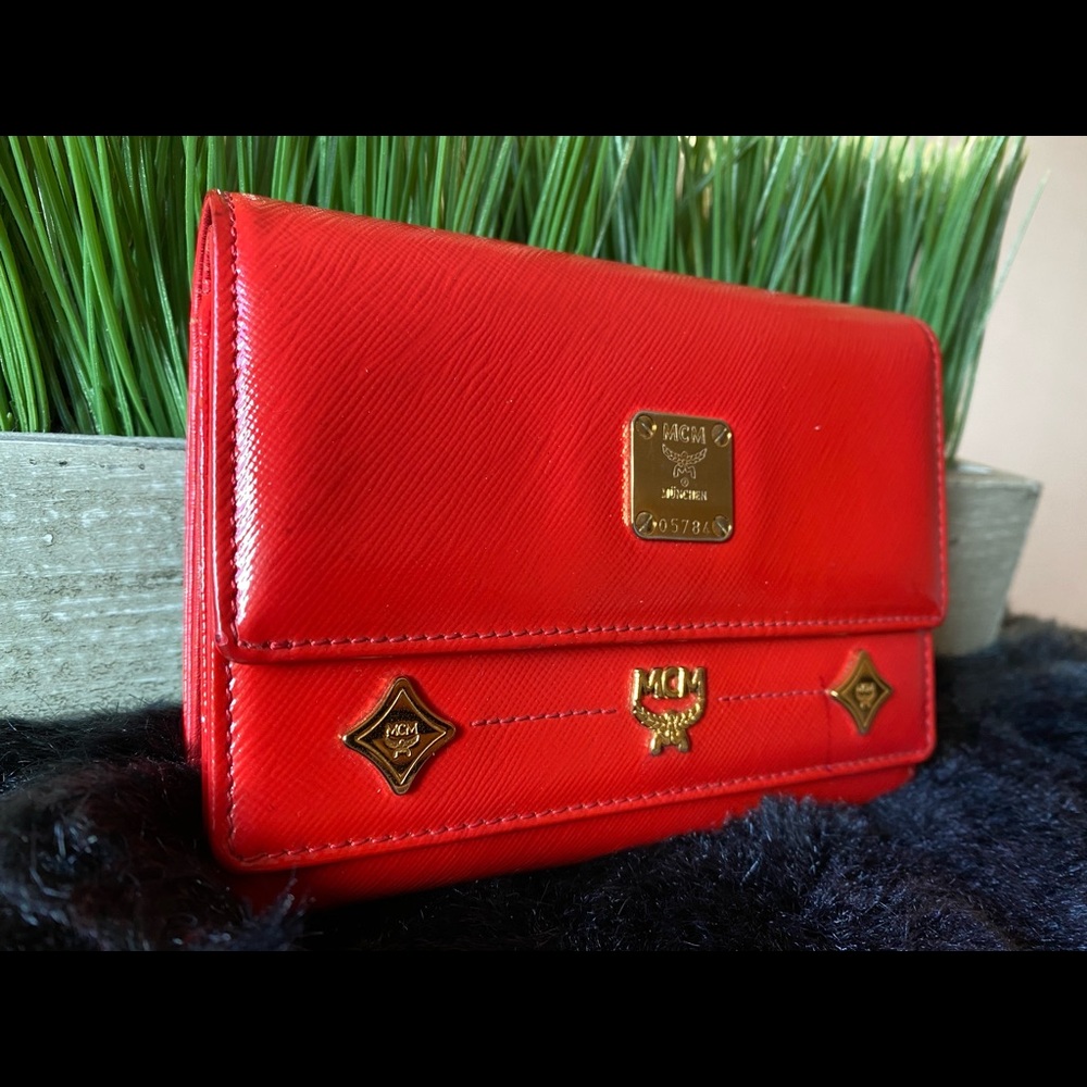 ⭐️⭐️ SOLD ⭐️⭐️ Authentic MCM Trifold Wallet in Red